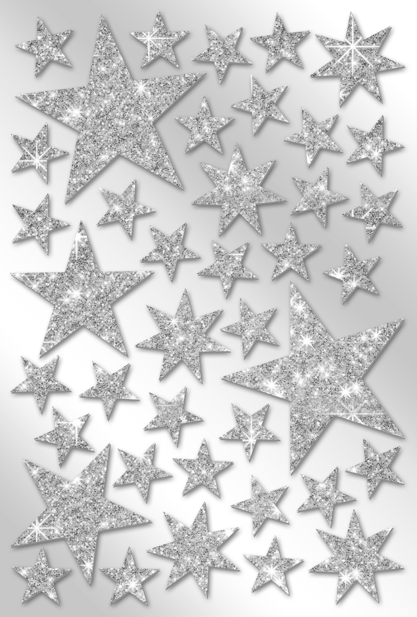 ZISCHKA Moosgummi Sticker Sterne 40 Stück Goldglitter selbstklebend  Kalender