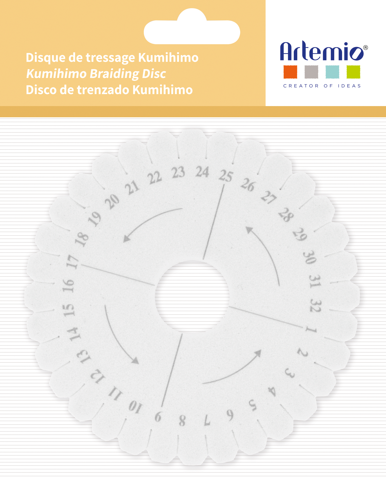 Artemio Kumihimo Flechtscheibe 15 cm Rund Weben Flechten DIY Zubehör
